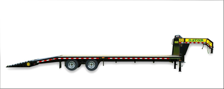 Gooseneck Flat Bed Equipment Trailer | 20 Foot + 5 Foot Flat Bed Gooseneck Equipment Trailer For Sale   Grundy County, Tennessee